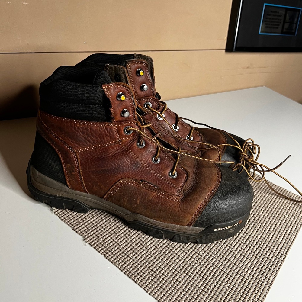 Carhartt Mens CME6355 Waterproof Composite Toe Work Boots Leather Size 12 M